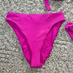 BECCA Ribbed High-Rise Bikini Bottom